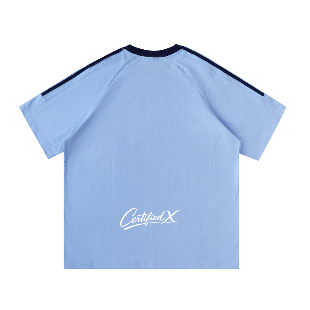 Contrast Tape Crewneck Cotton T-Shirt