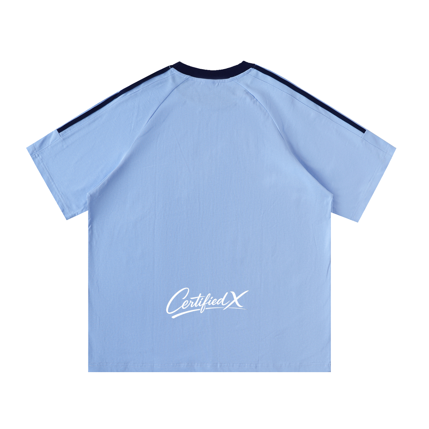 Contrast Tape Crewneck Cotton T-Shirt