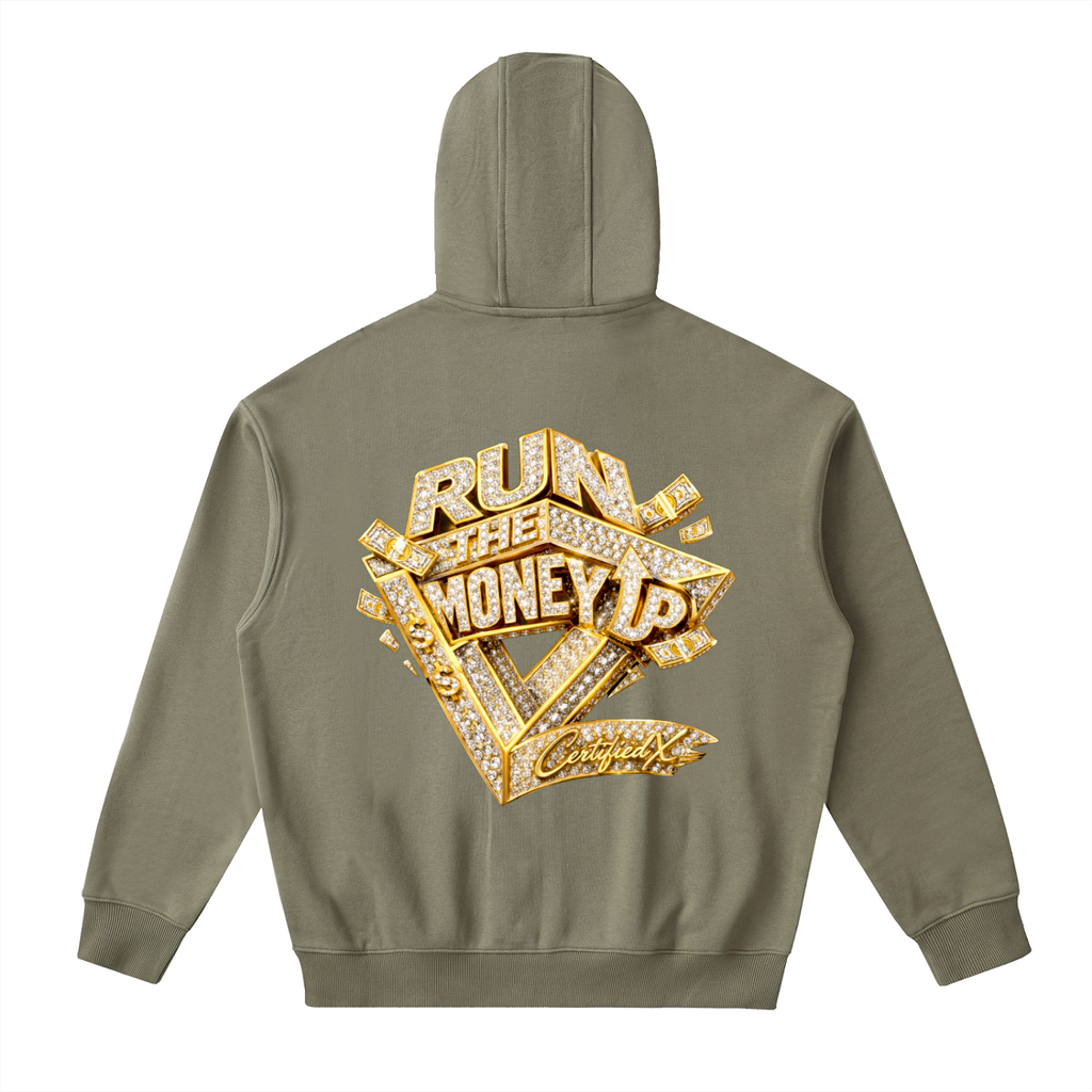 Drop-Shoulder Zip Up Hoodie