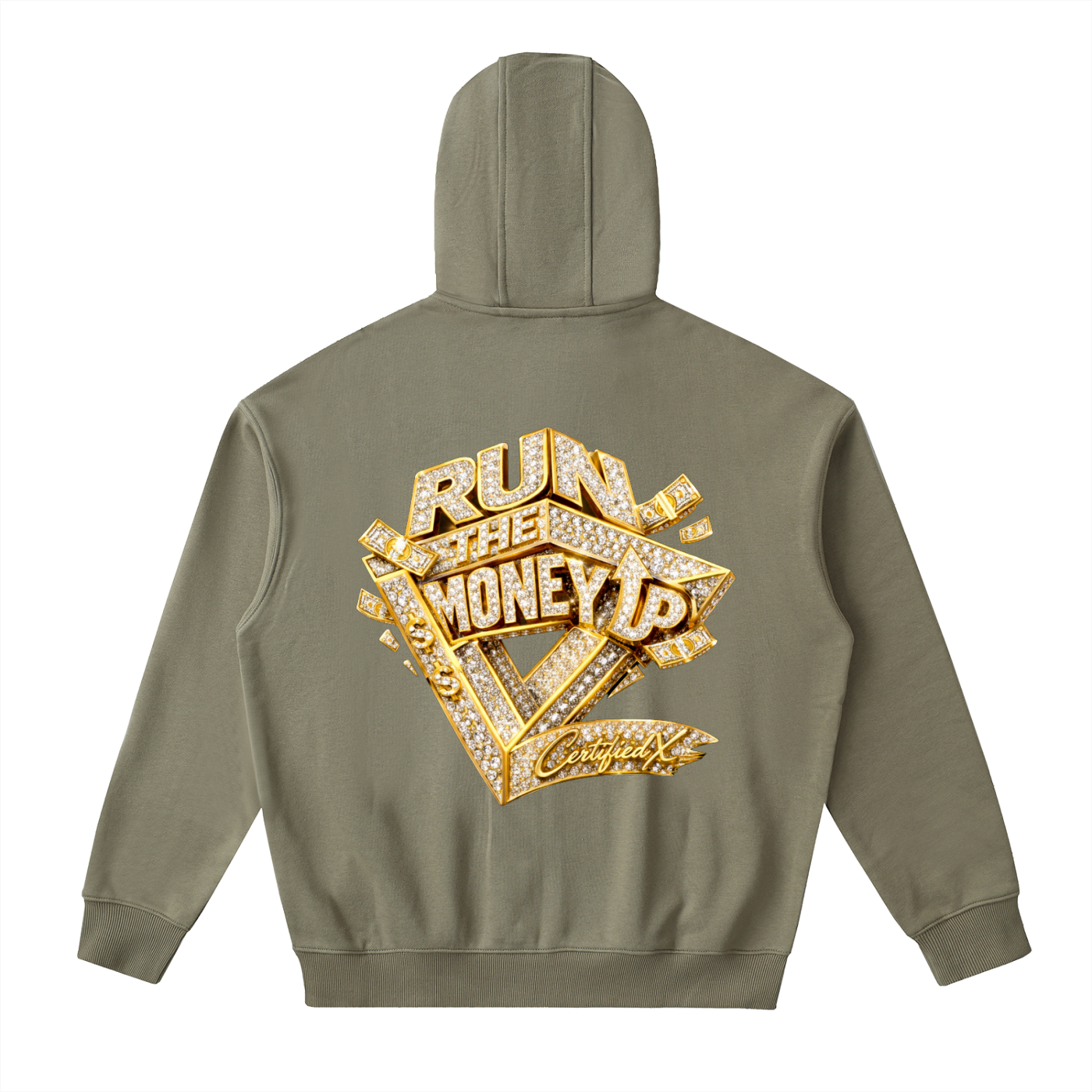Drop-Shoulder Zip Up Hoodie