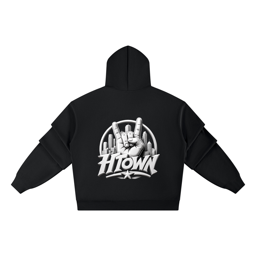 Unisex Heavyweight Ruched Sleeves Hoodie
