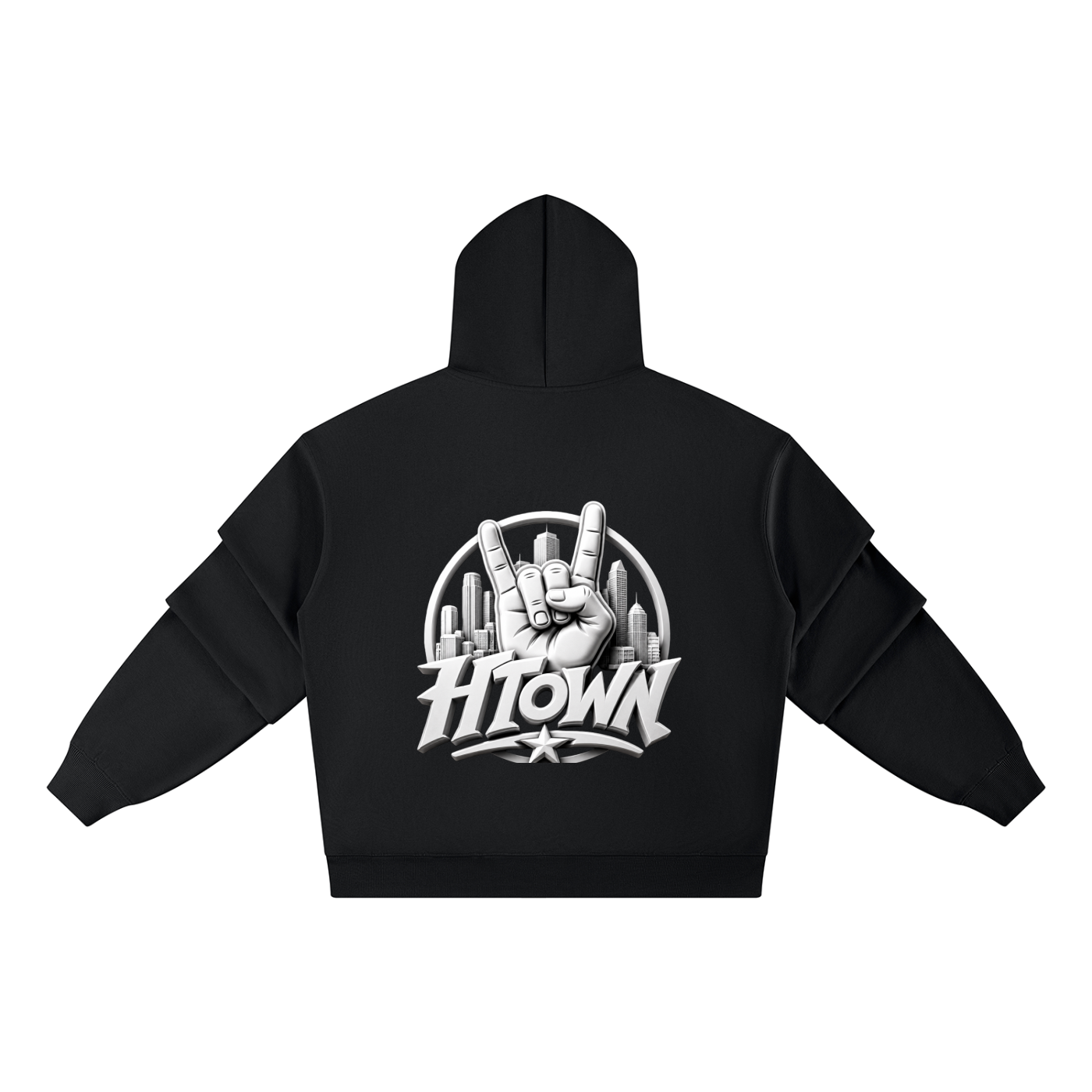 Unisex Heavyweight Ruched Sleeves Hoodie