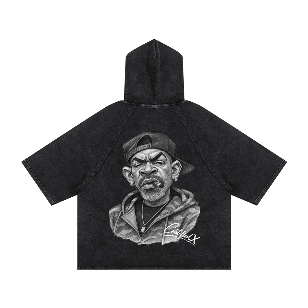 Snow Washed Hooded Boxy T-Shirt