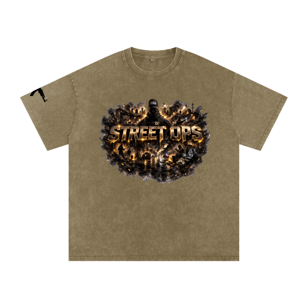 Snow Washed Oversized Cotton T-Shirt