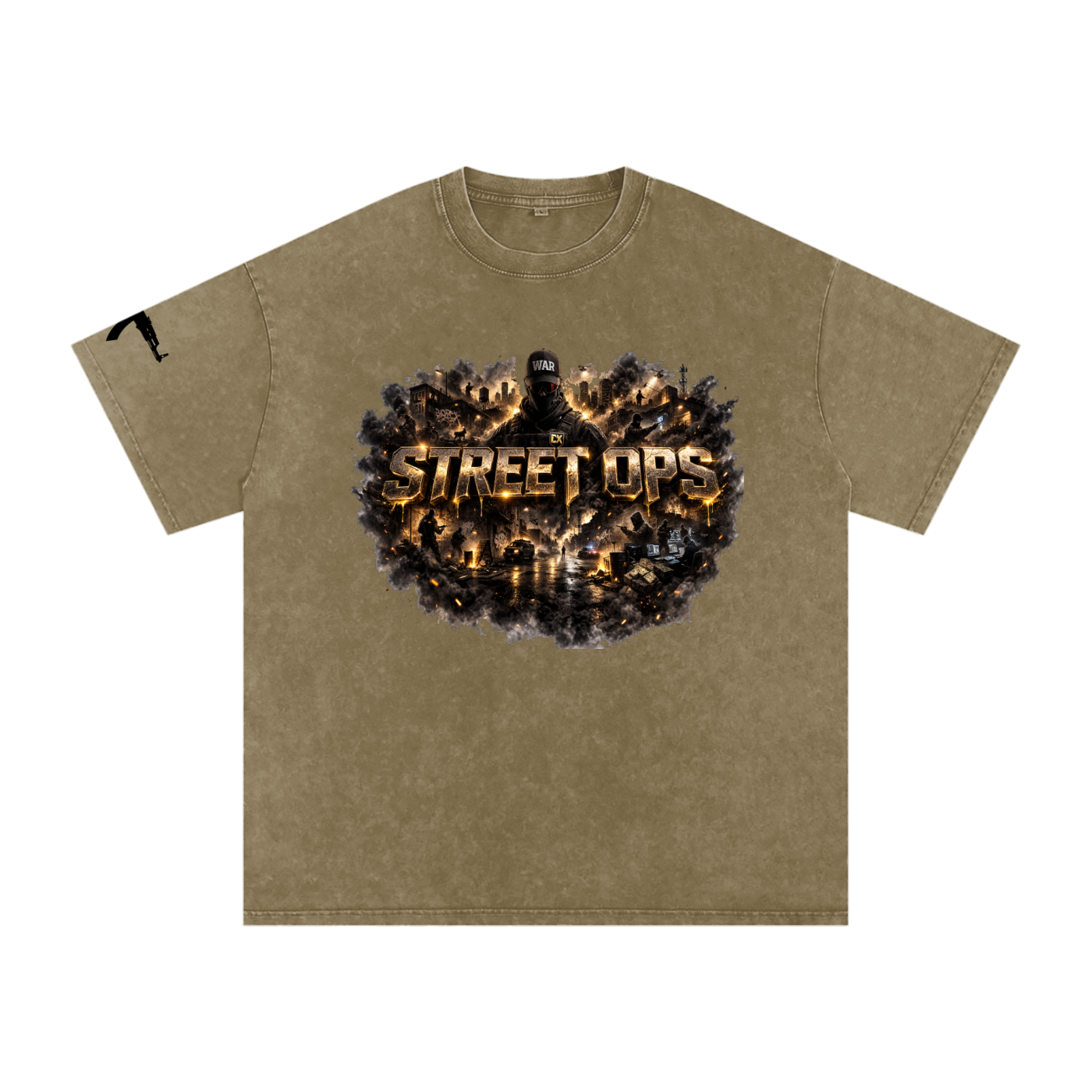 Snow Washed Oversized Cotton T-Shirt