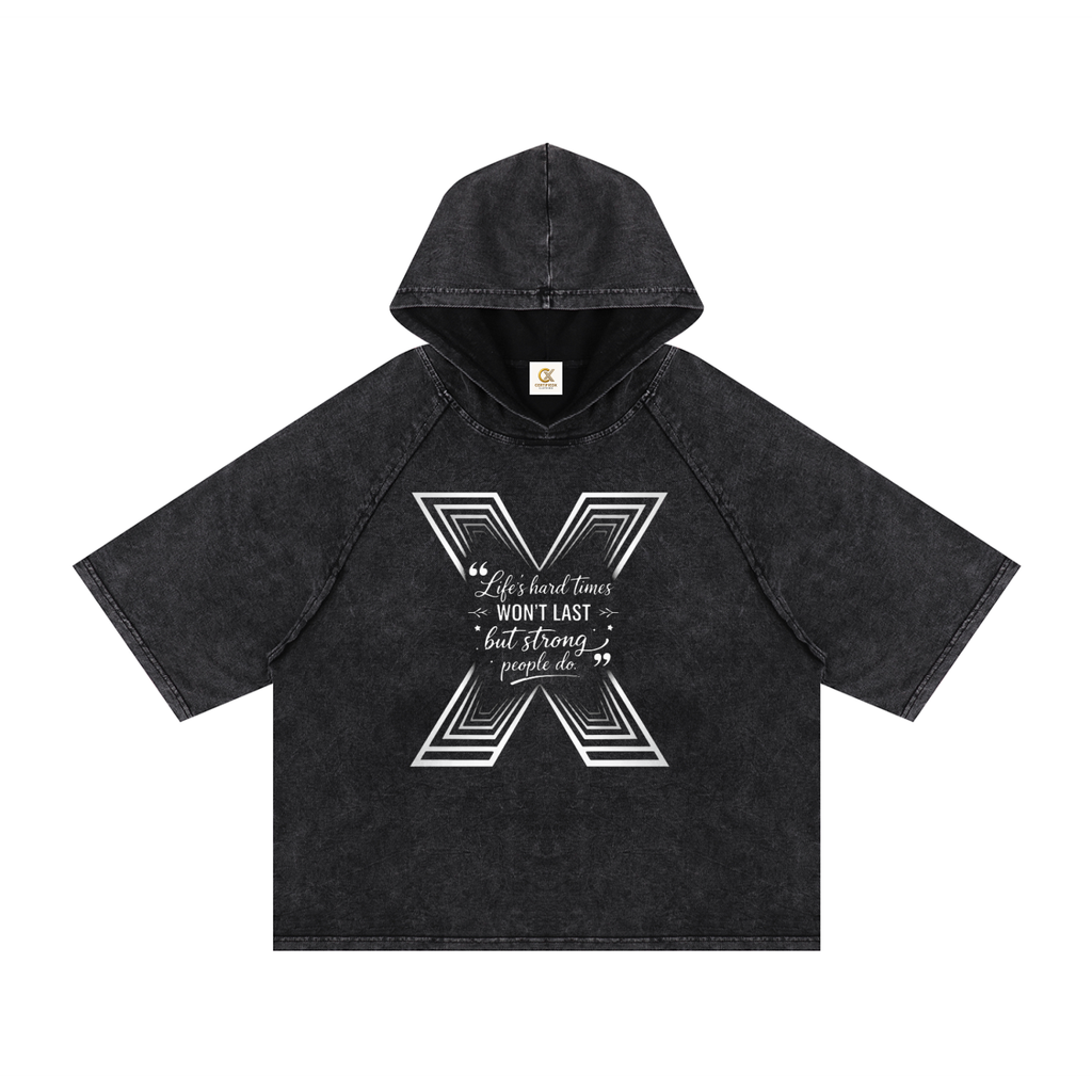 Snow Washed Hooded Boxy T-Shirt