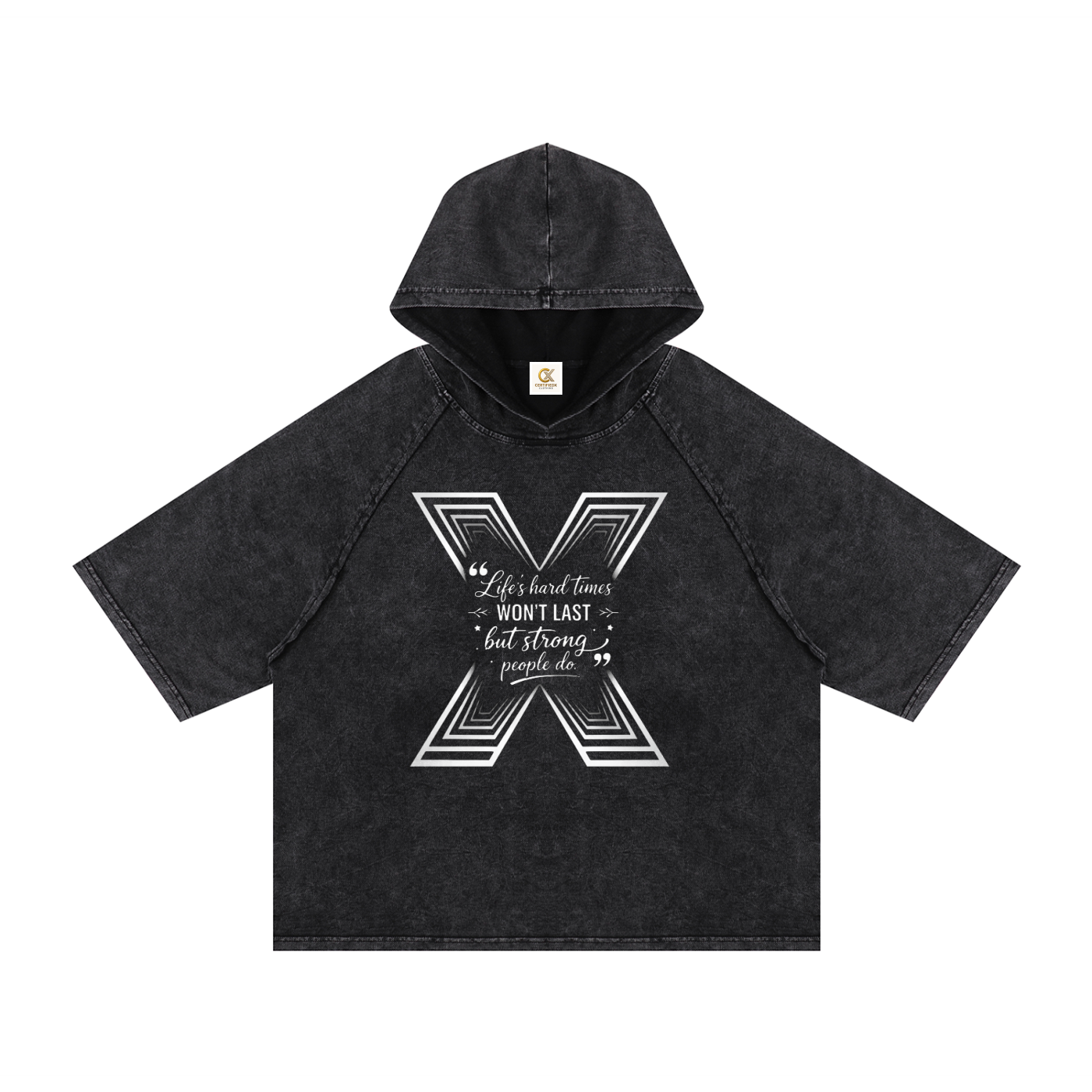 Snow Washed Hooded Boxy T-Shirt