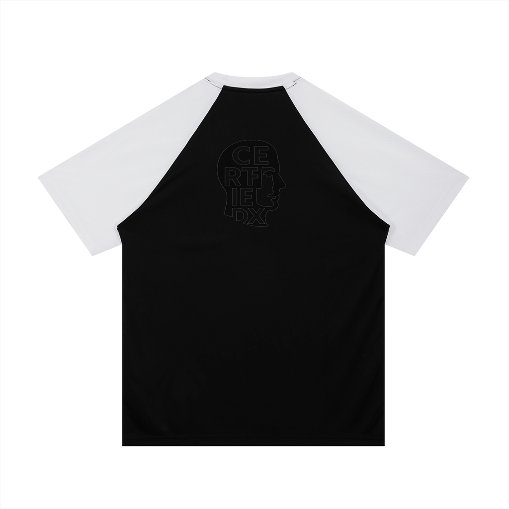 Contrast Raglan Sleeve Mesh T-Shirt