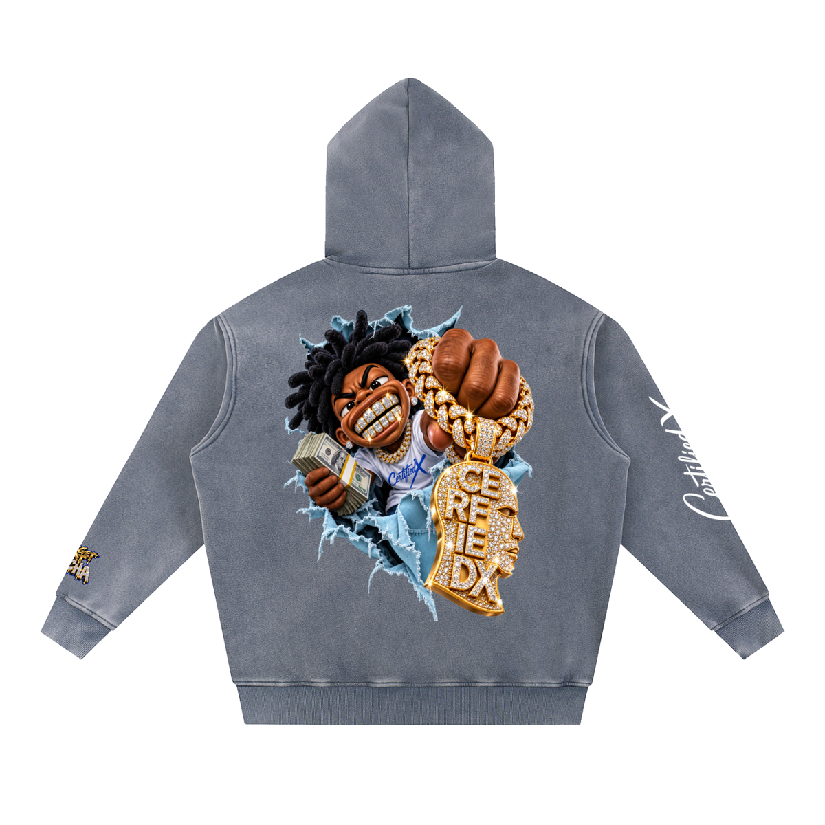 Snow Wash Fleece Oversize Hoodie