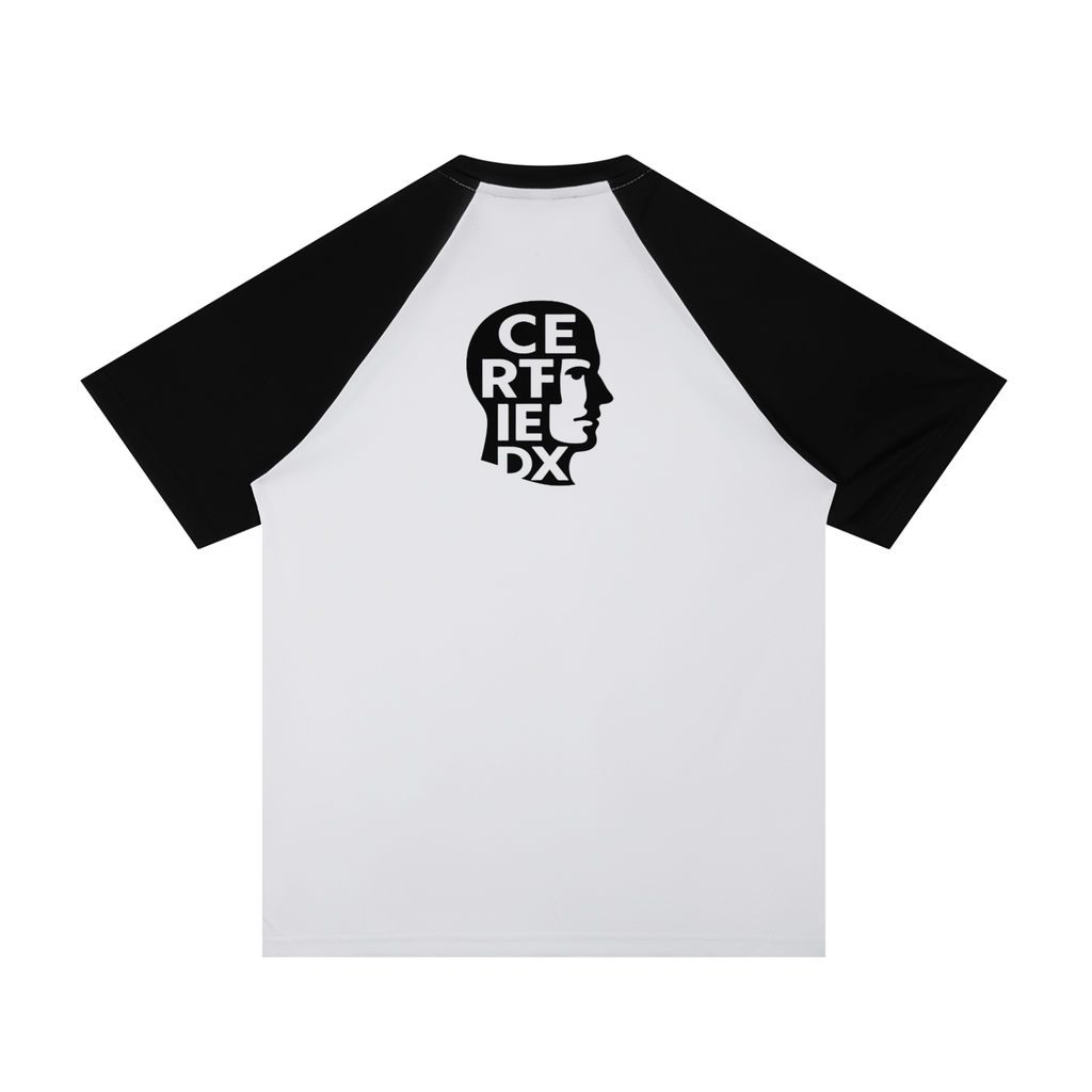 Contrast Raglan Sleeve Mesh T-Shirt