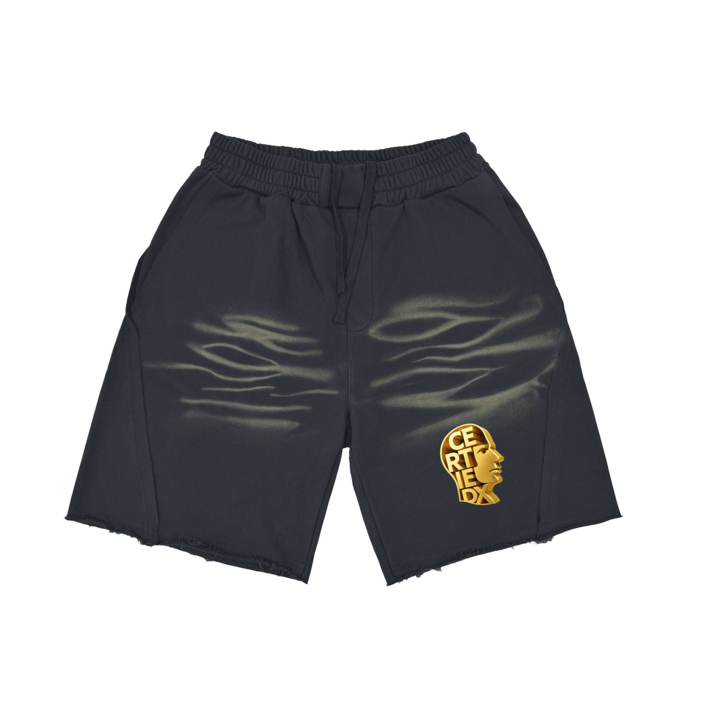 Vintage Washed Tiger Stripes Short Pants