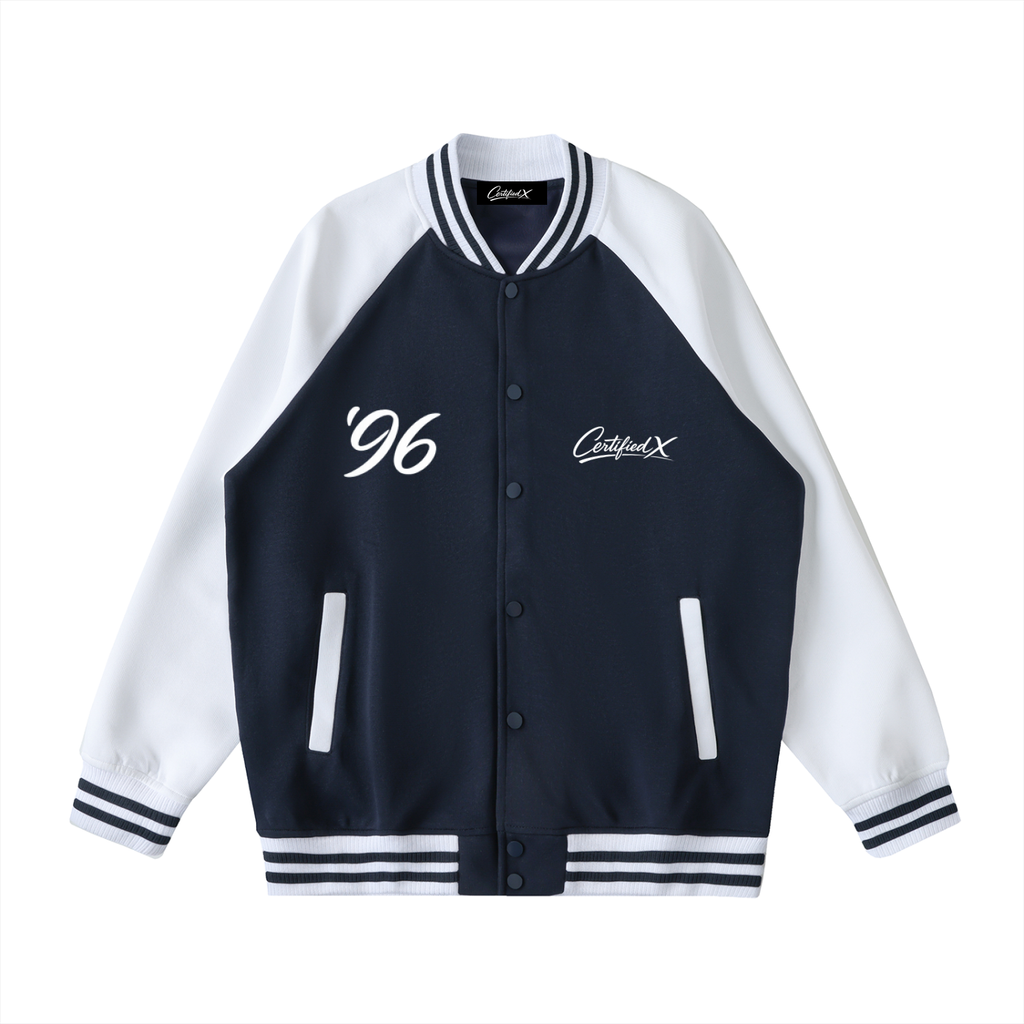 Two Tone Raglan Sleeve Varsity Jacket