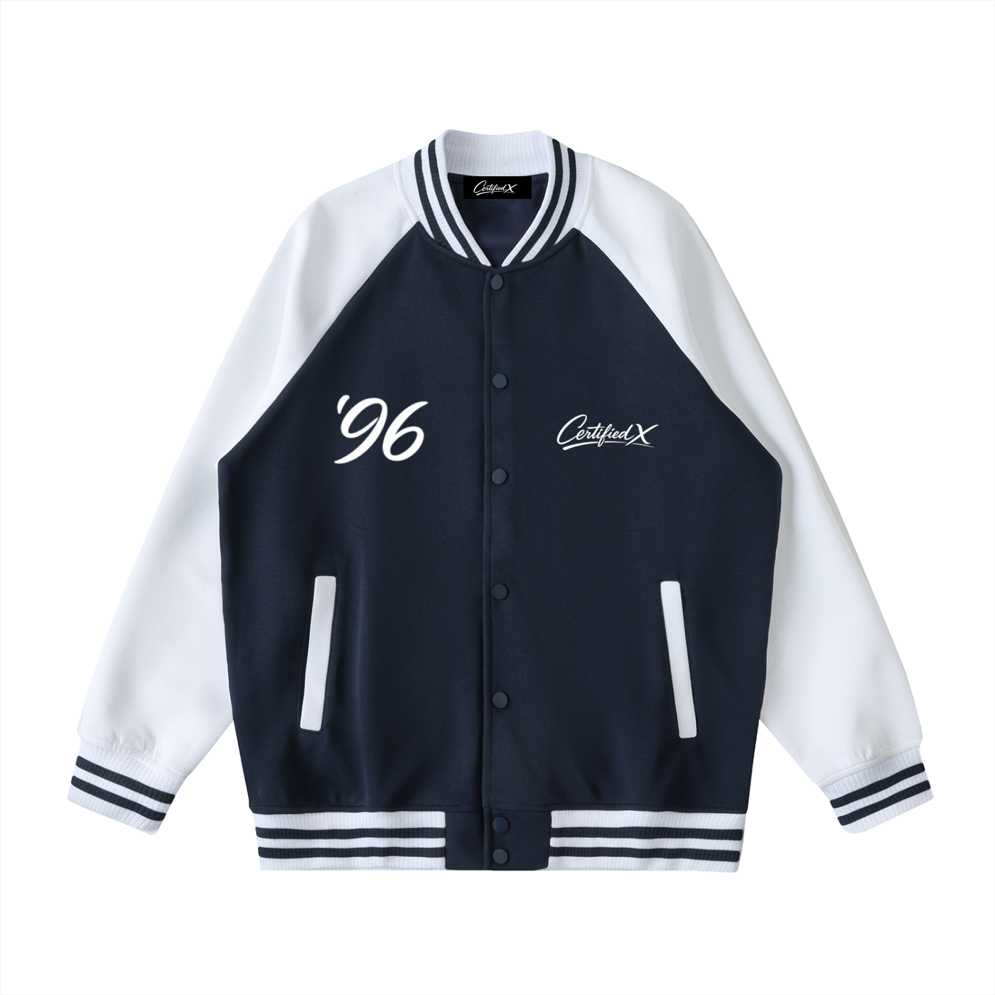 Two Tone Raglan Sleeve Varsity Jacket