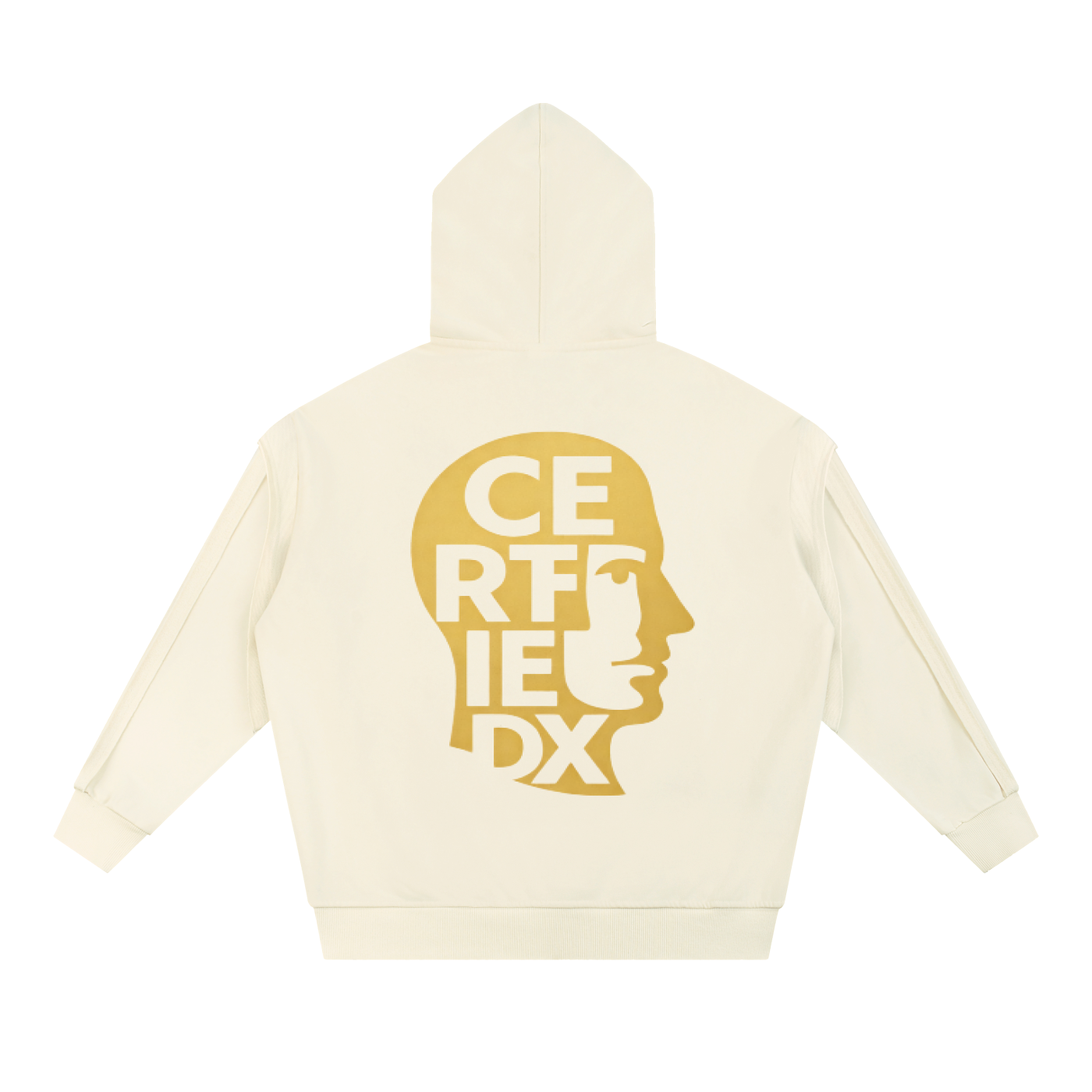 Contrast Tape Raw Edge Double Layered Zip Hoodie