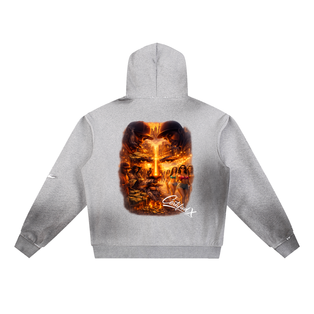 Sun Fade Frayed Fleece Hoodie