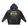 Vintage Washed Frayed Fleece Hoodie