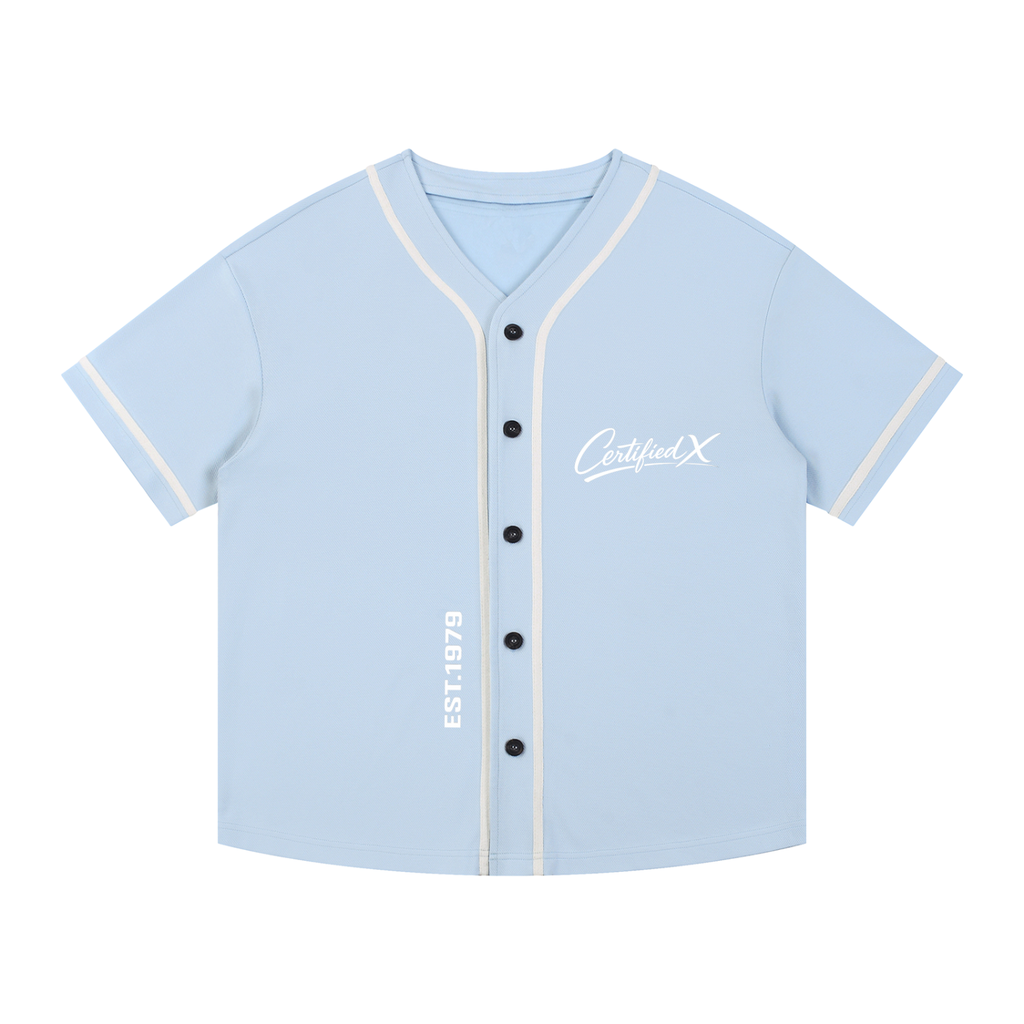 Contrast Piped Button-Up Jersey