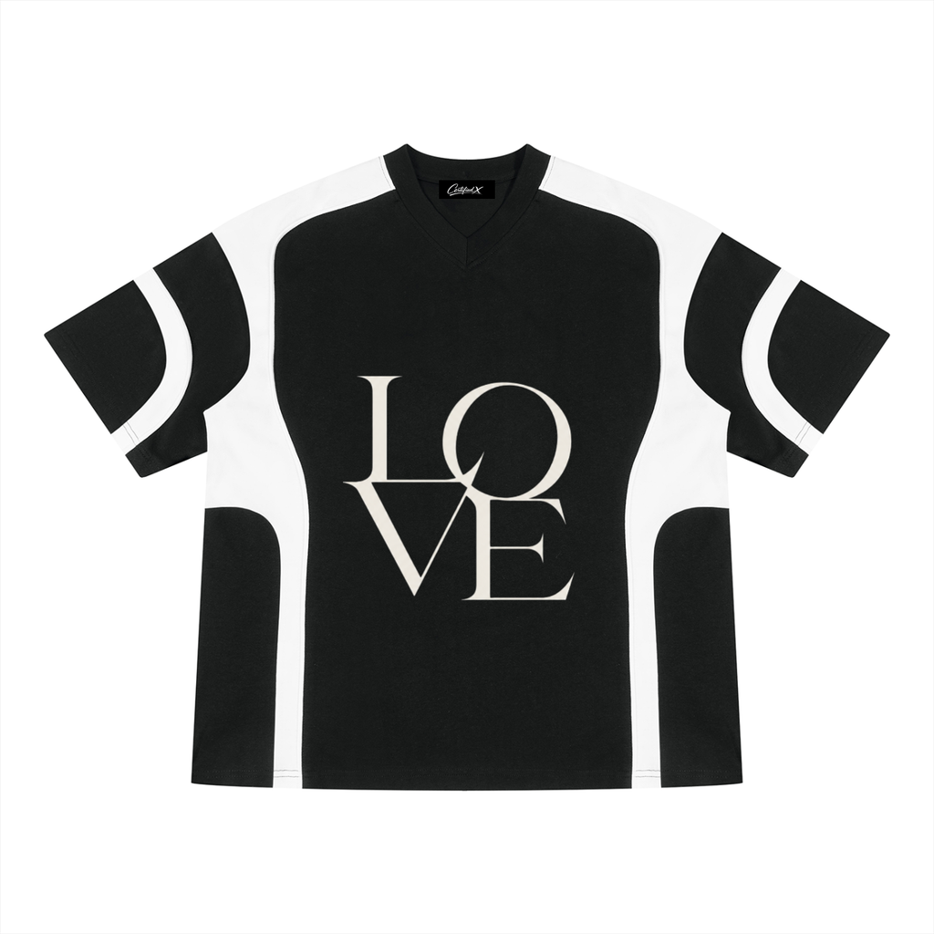 Unisex Color Block V-Neck T-Shirt