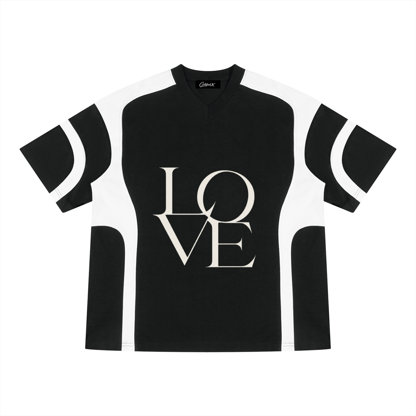 Unisex Color Block V-Neck T-Shirt