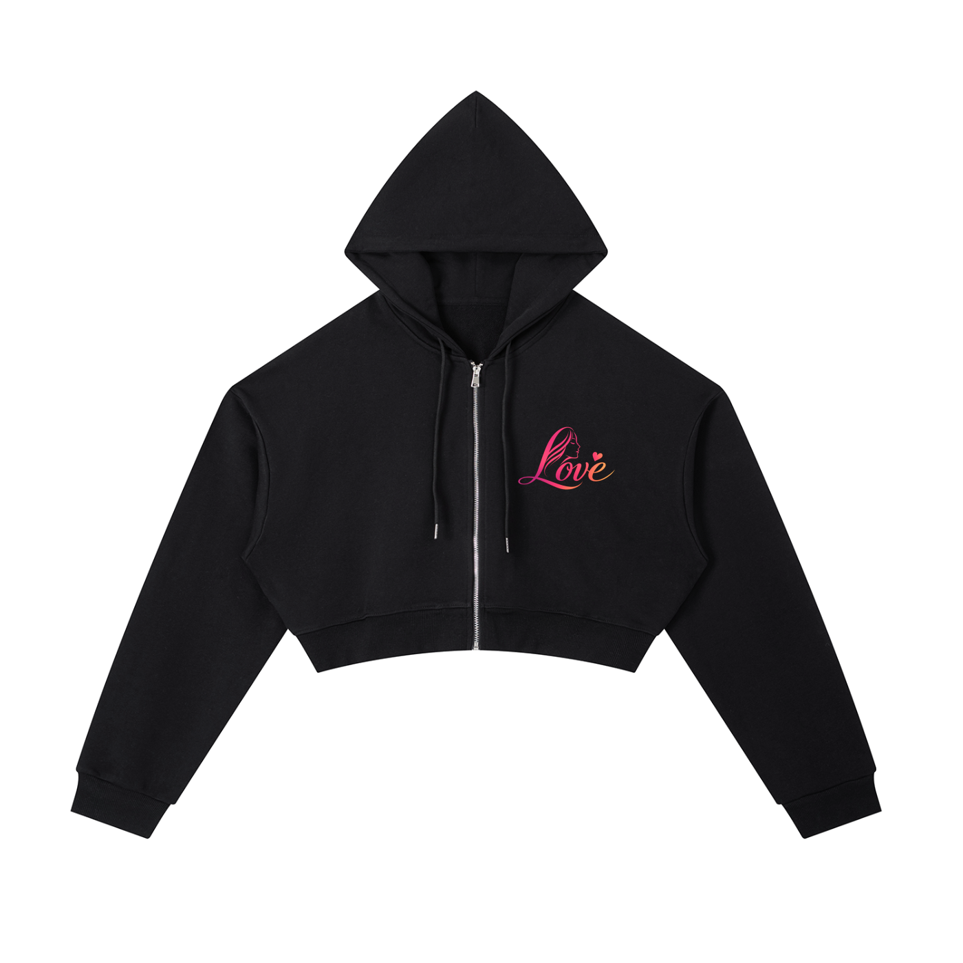 Essential Cropped Zip-Up Hoodie