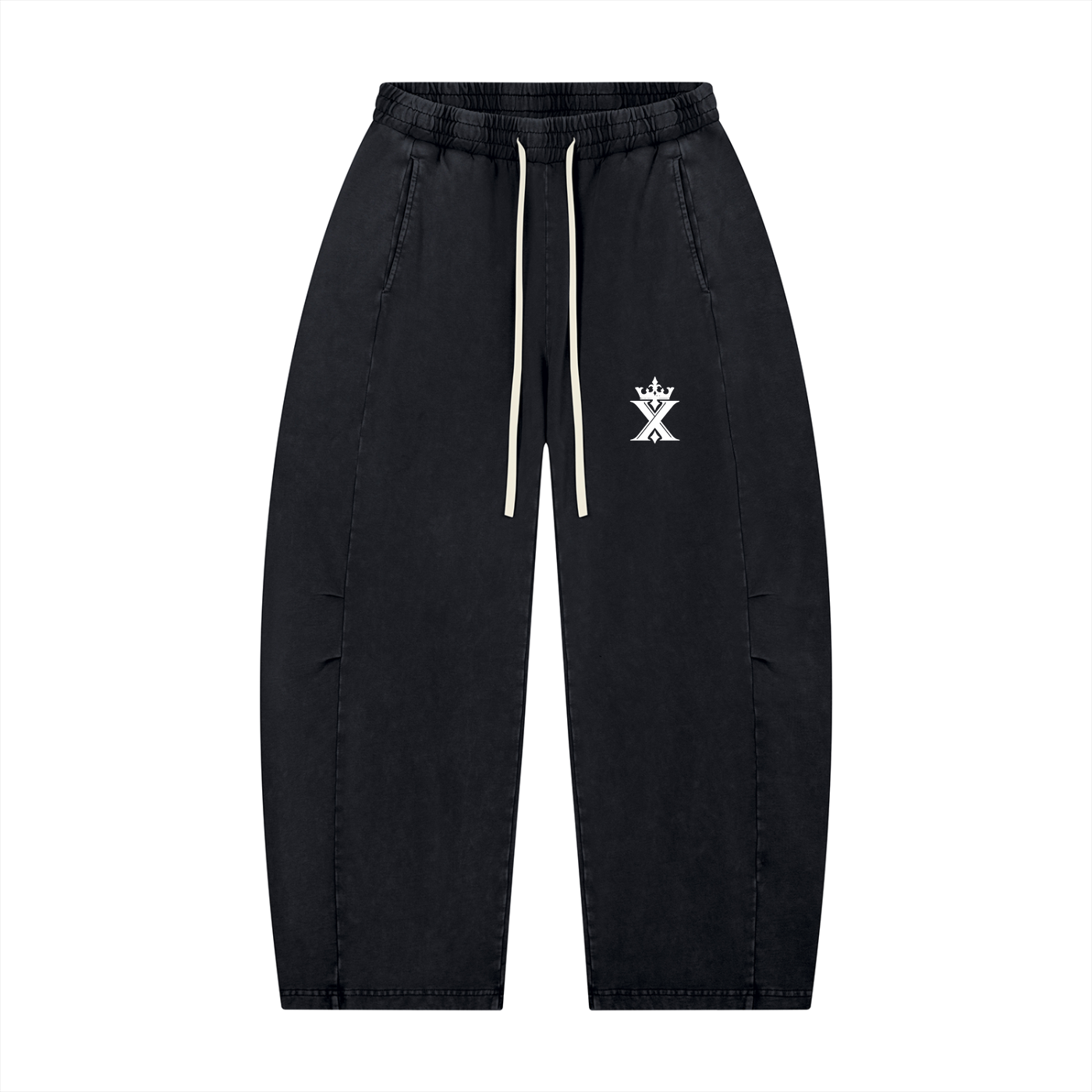 Unisex Mineral Wash Barrel Leg Pants