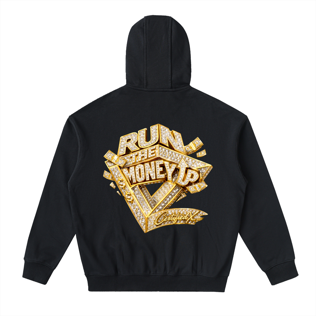 Drop-Shoulder Zip Up Hoodie