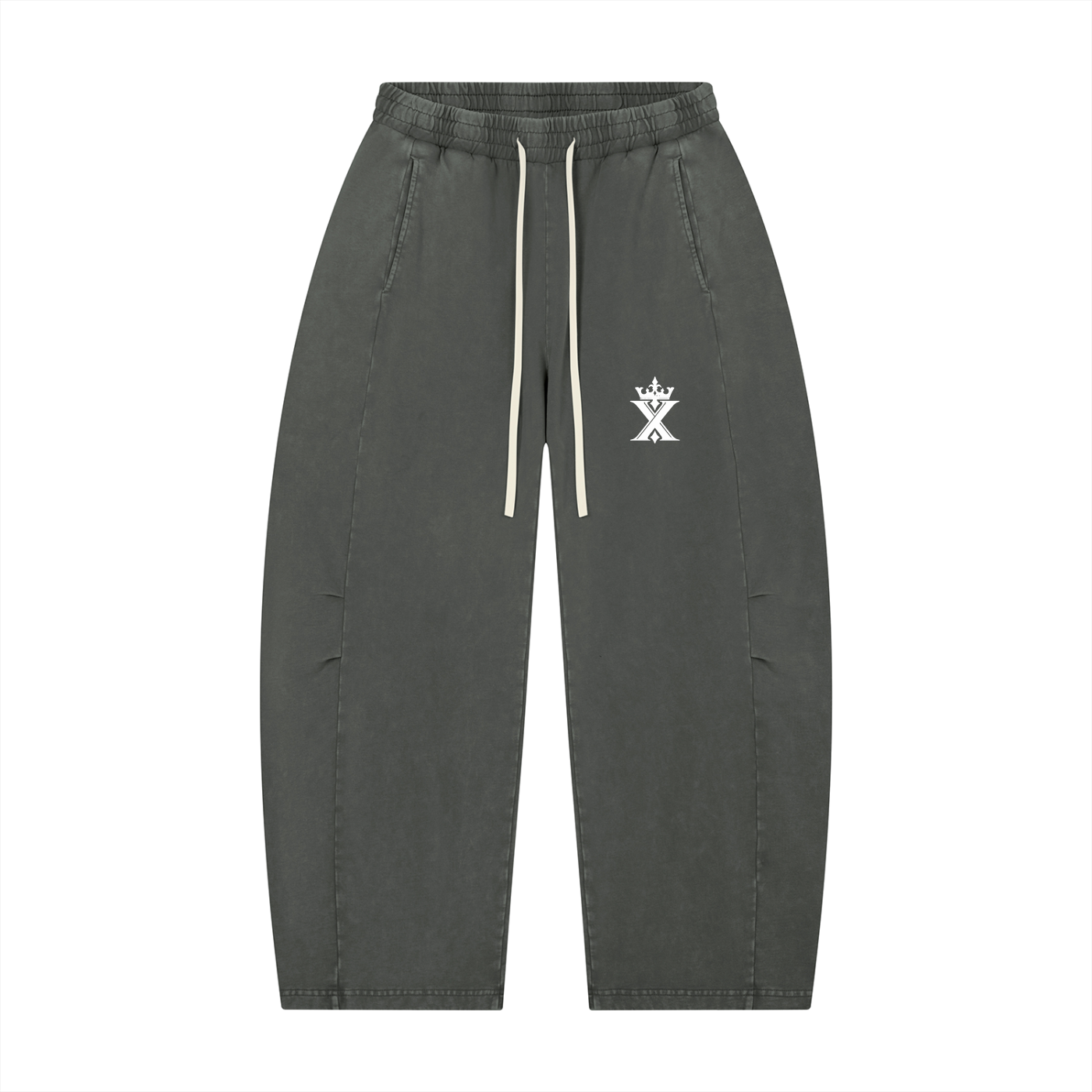 Unisex Mineral Wash Barrel Leg Pants