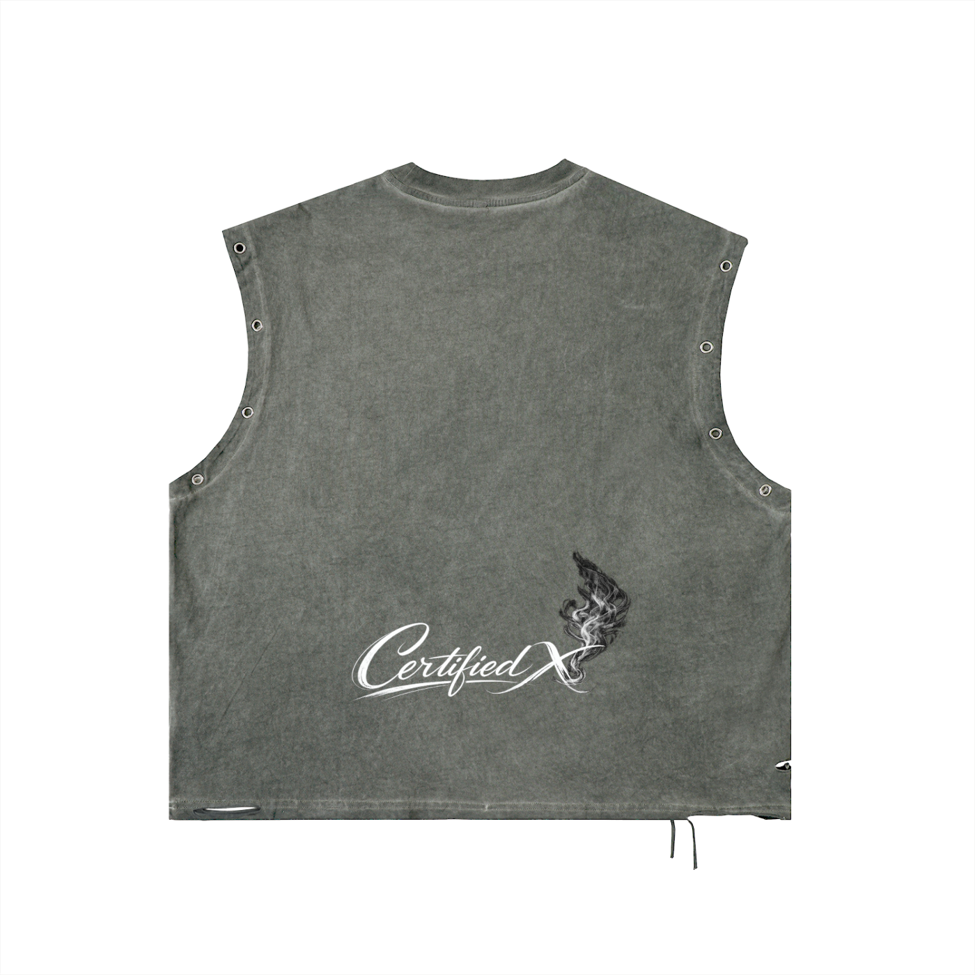 Distressed Grommet Eyelet Tank Top