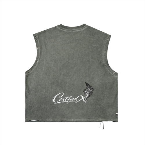 Distressed Grommet Eyelet Tank Top