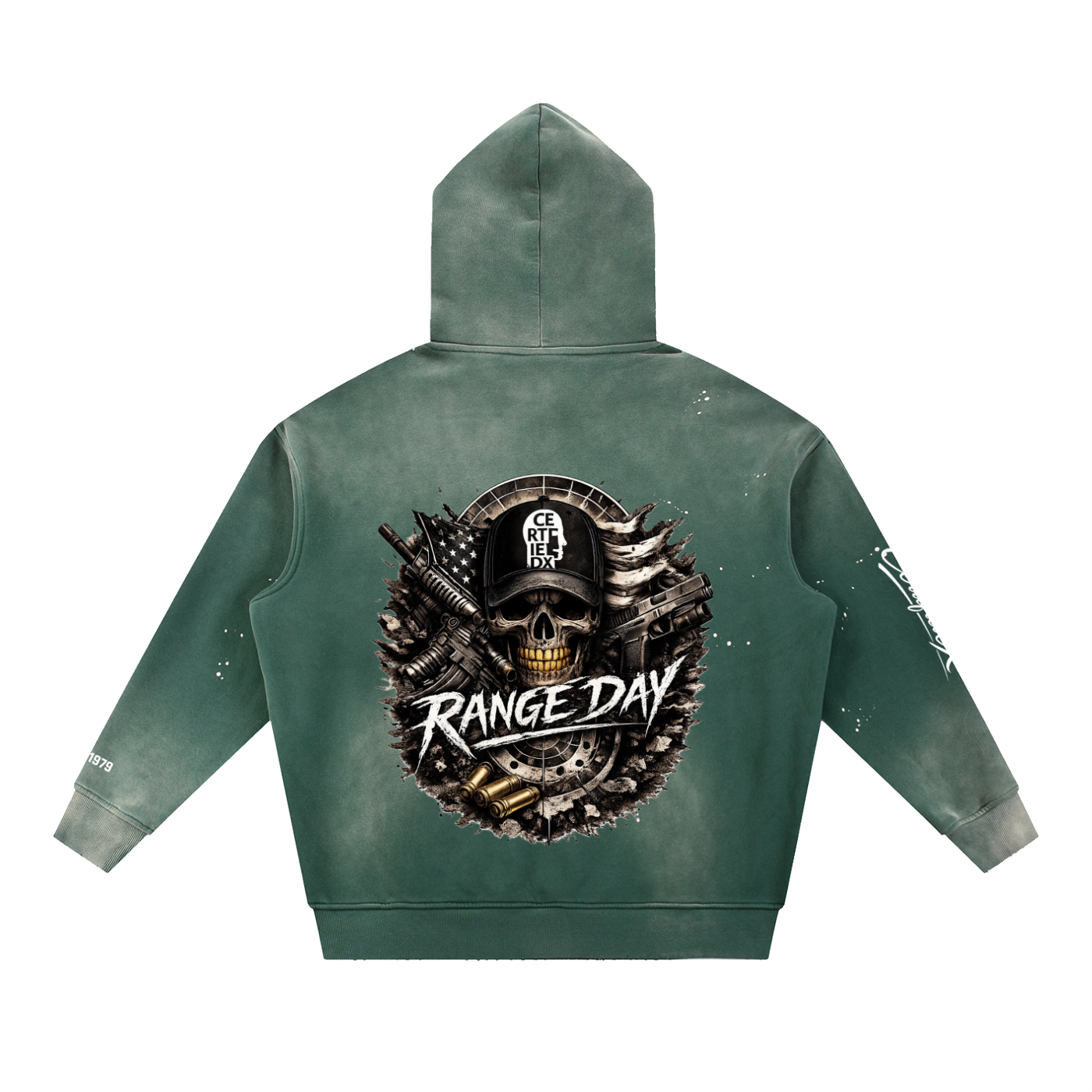 Vintage Washed Frayed Fleece Hoodie