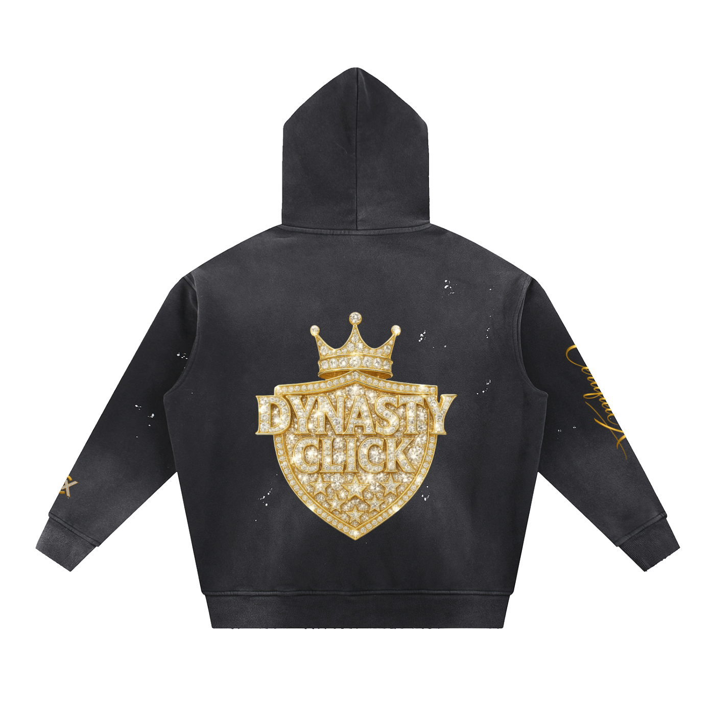 Vintage Washed Frayed Fleece Hoodie