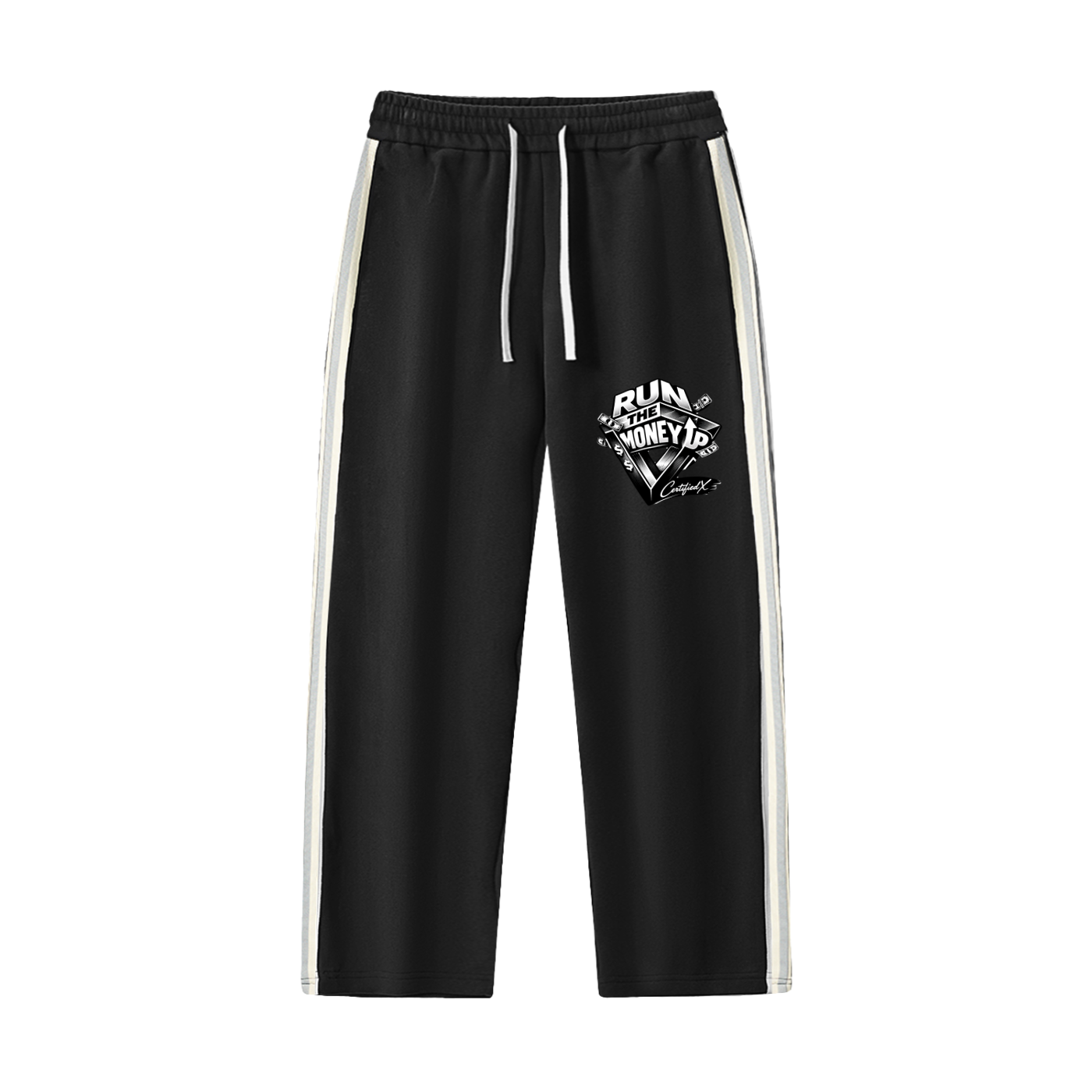 Contrast Side-Stripe Straight-Leg  Pants