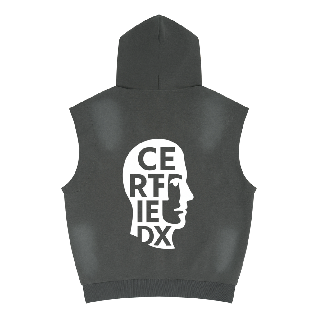 Unisex Vintage Wash Sun Fade Sleeveless Hoodie
