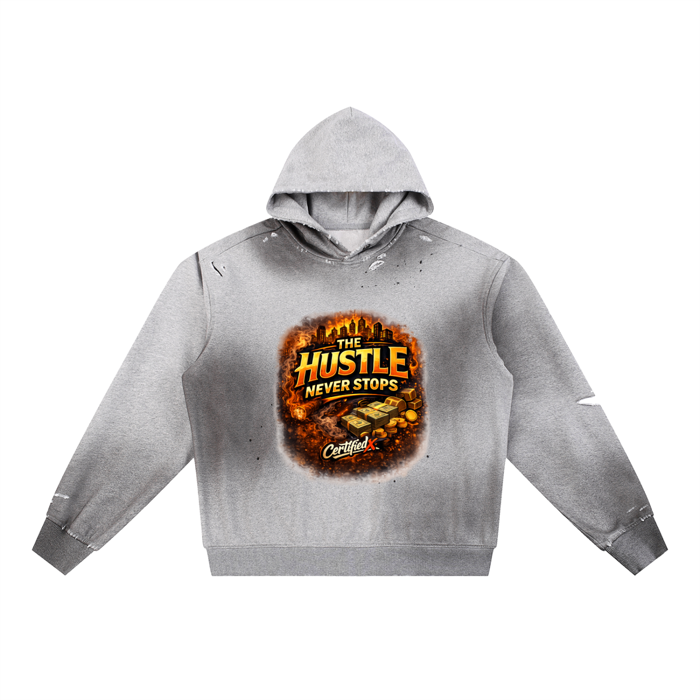 Sun Fade Frayed Fleece Hoodie
