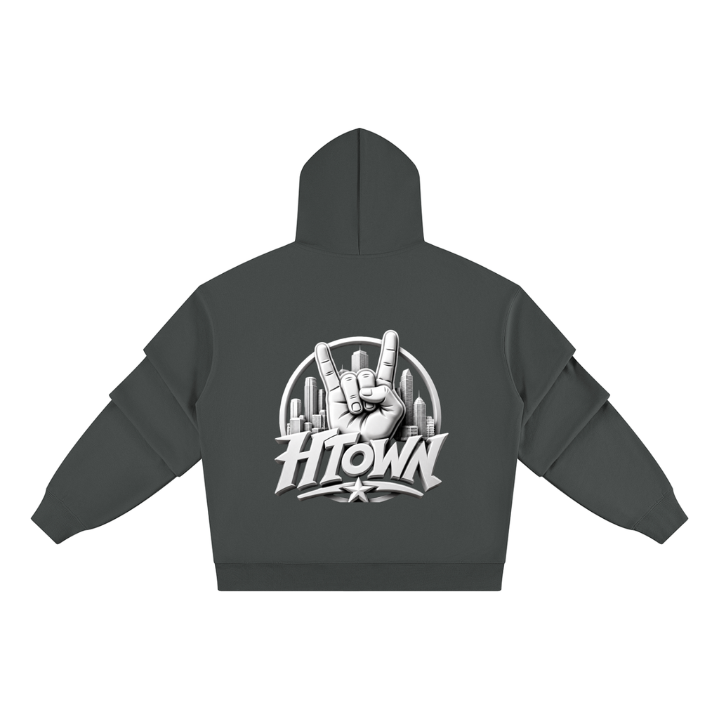 Unisex Heavyweight Ruched Sleeves Hoodie