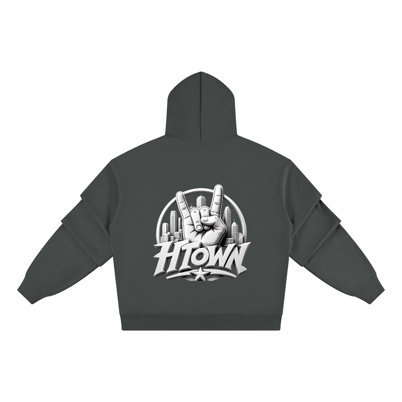 Unisex Heavyweight Ruched Sleeves Hoodie