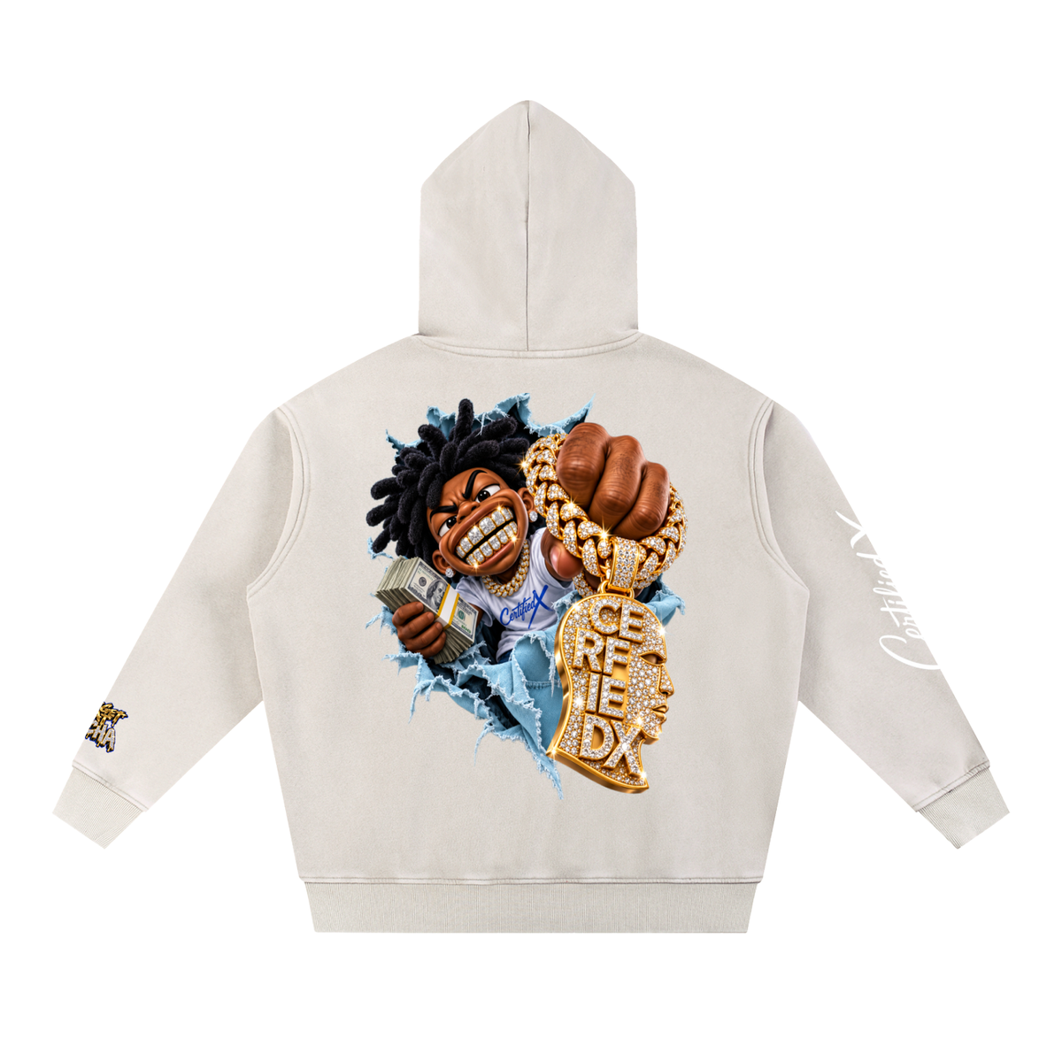 Snow Wash Fleece Oversize Hoodie