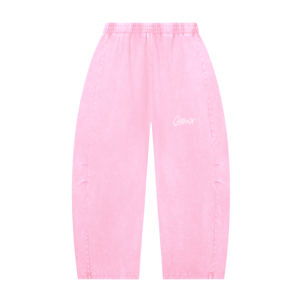 Unisex Mineral Wash Barrel Leg Pants