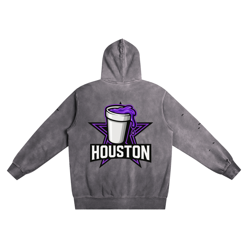 Distressed Vintage Wash Hoodie