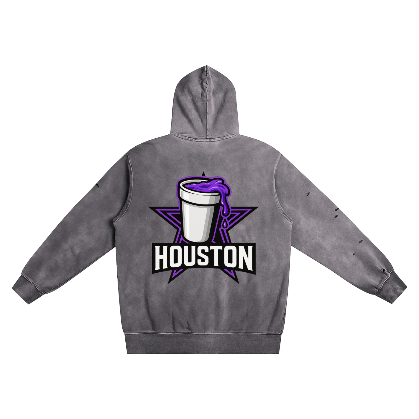 Distressed Vintage Wash Hoodie