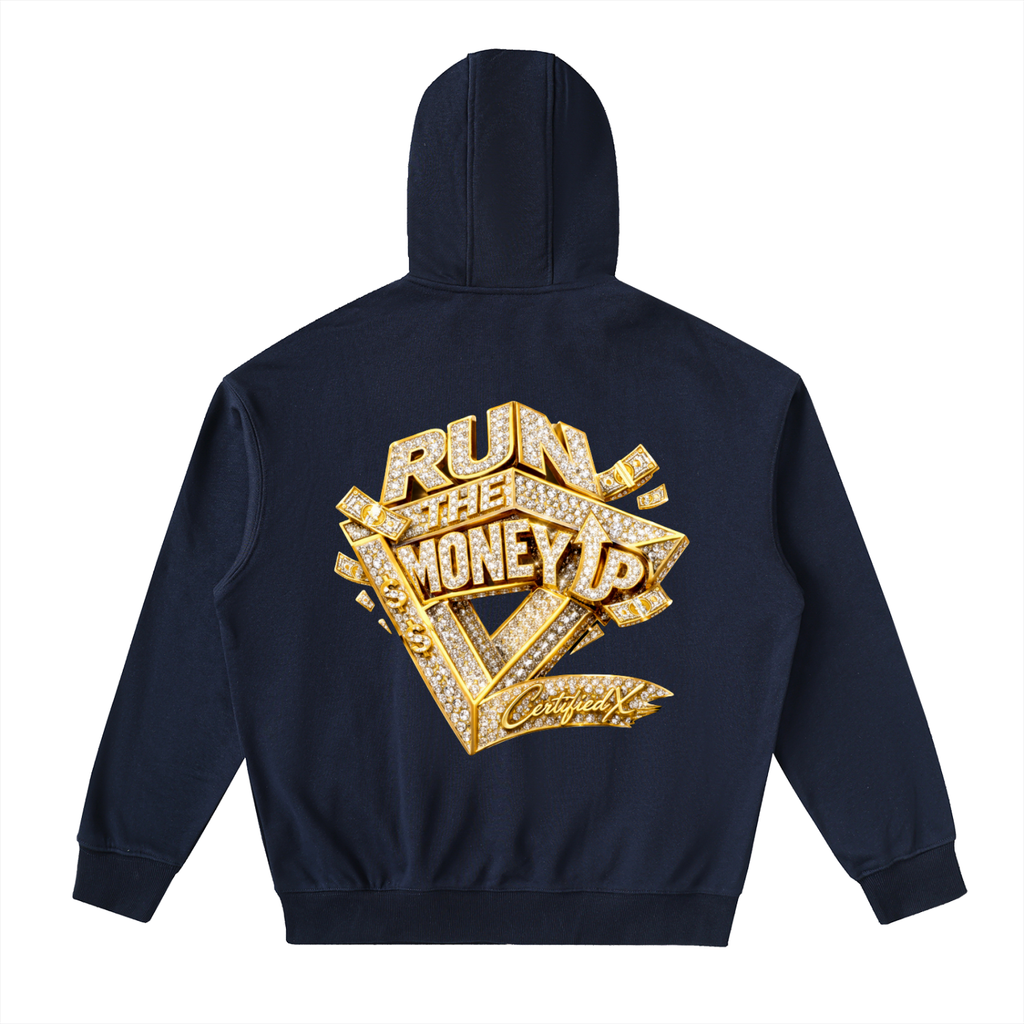 Drop-Shoulder Zip Up Hoodie