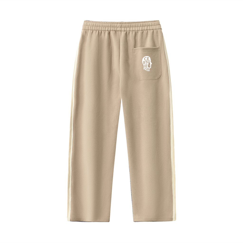 Contrast Side-Stripe Straight-Leg  Pants