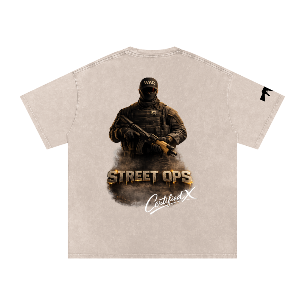 Snow Washed Oversized Cotton T-Shirt