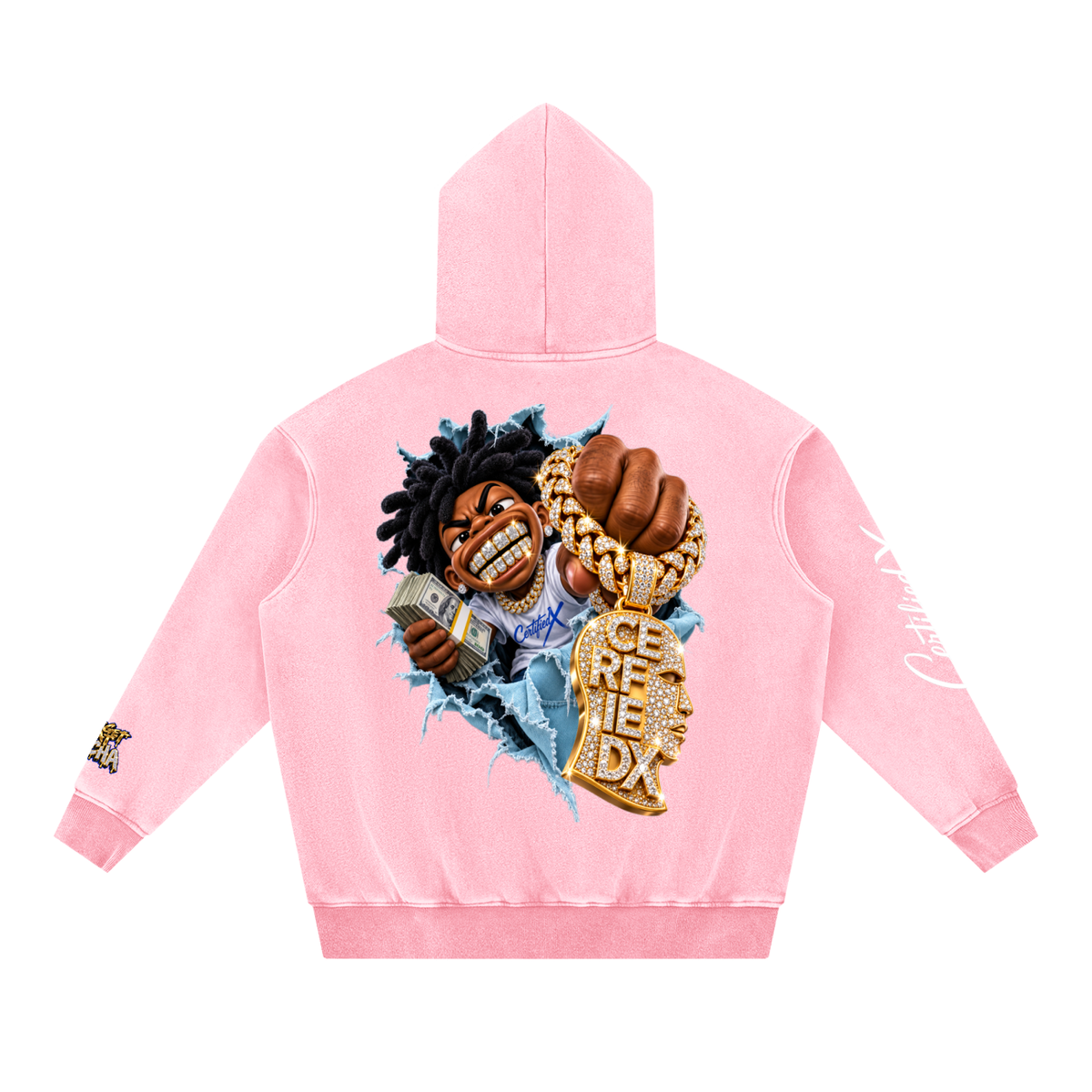 Snow Wash Fleece Oversize Hoodie
