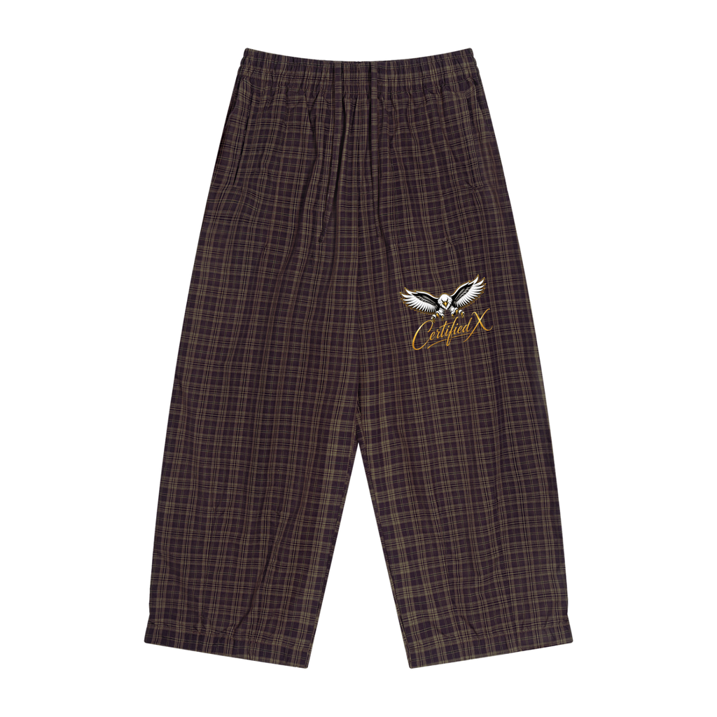 Unisex Plaid Wide Leg Pants
