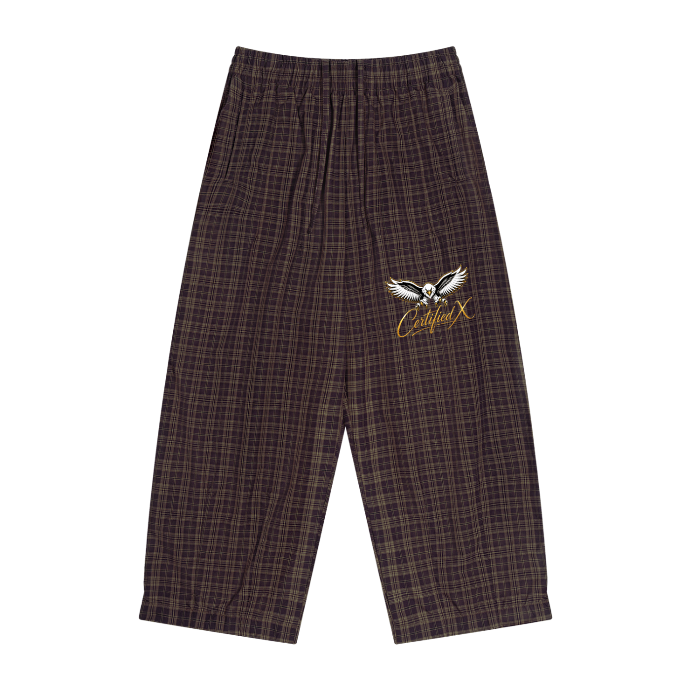 Unisex Plaid Wide Leg Pants