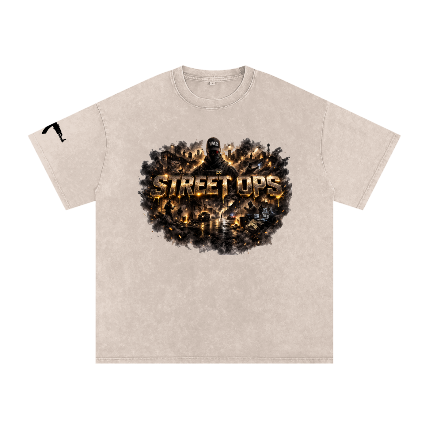 Snow Washed Oversized Cotton T-Shirt