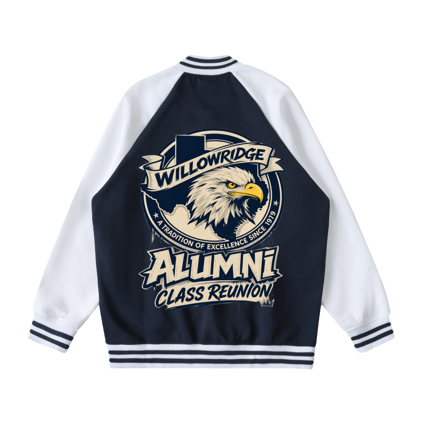 Two Tone Raglan Sleeve Varsity Jacket