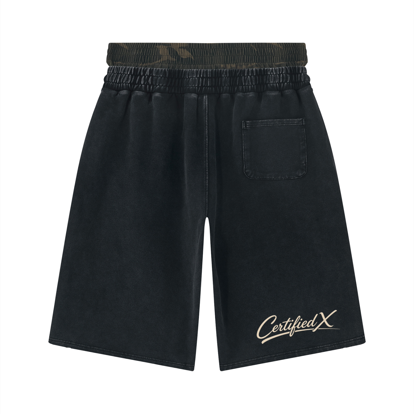 Unisex Vintage Wash Distressed Wide Leg Shorts