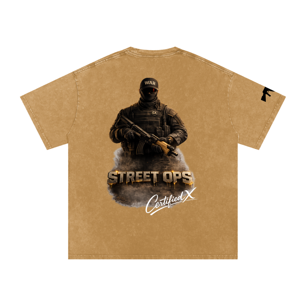 Snow Washed Oversized Cotton T-Shirt
